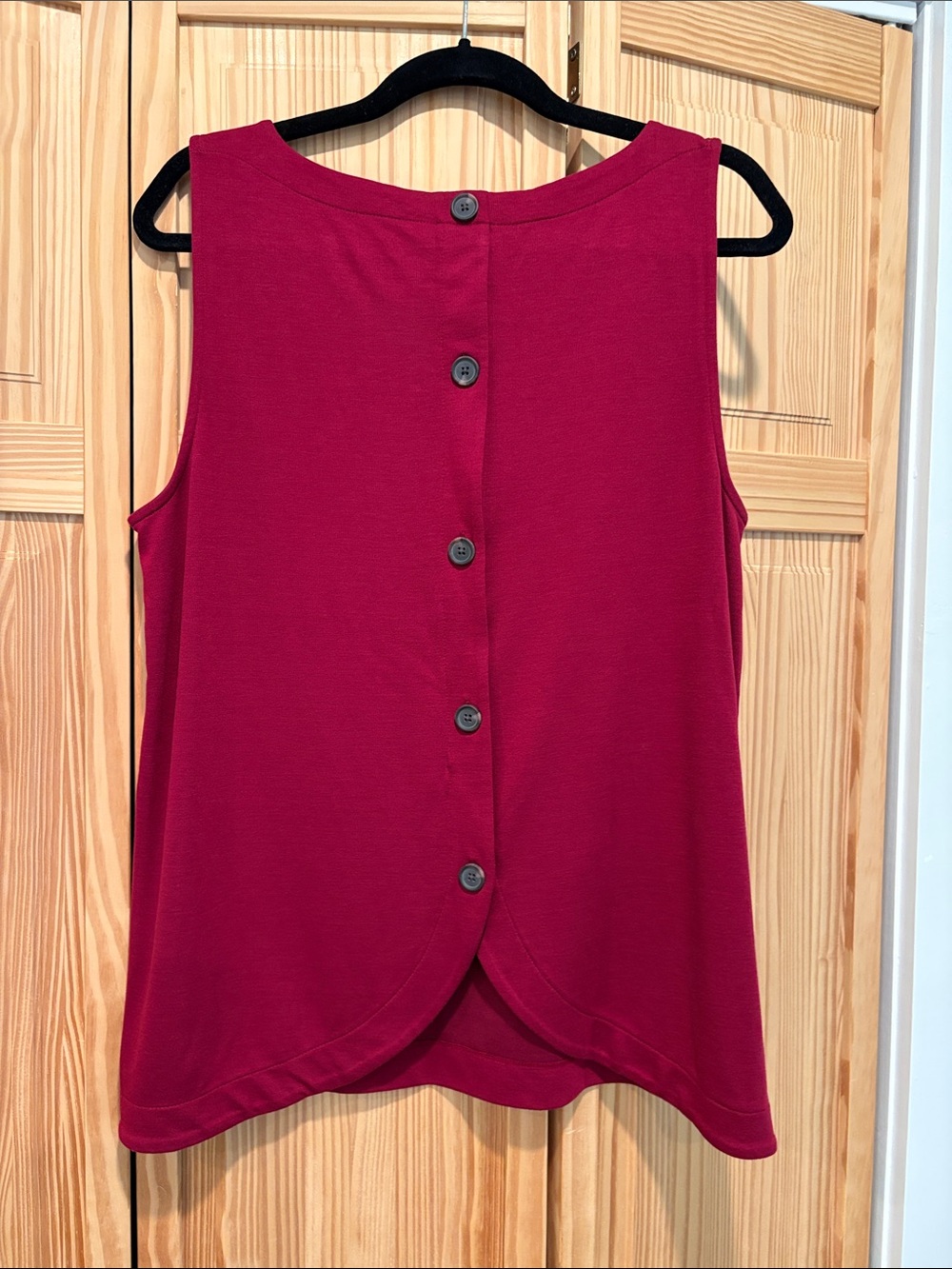LOFT Sleeveless Knit Tank - Raspberry - Picture 4 of 4